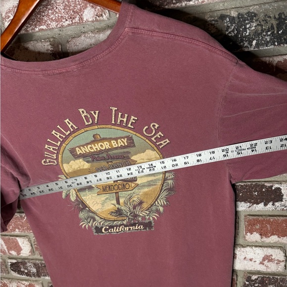 Vintage Gualala By The Sea California Graphic Mauve Men’s T-Shirt - Picture 8 of 10